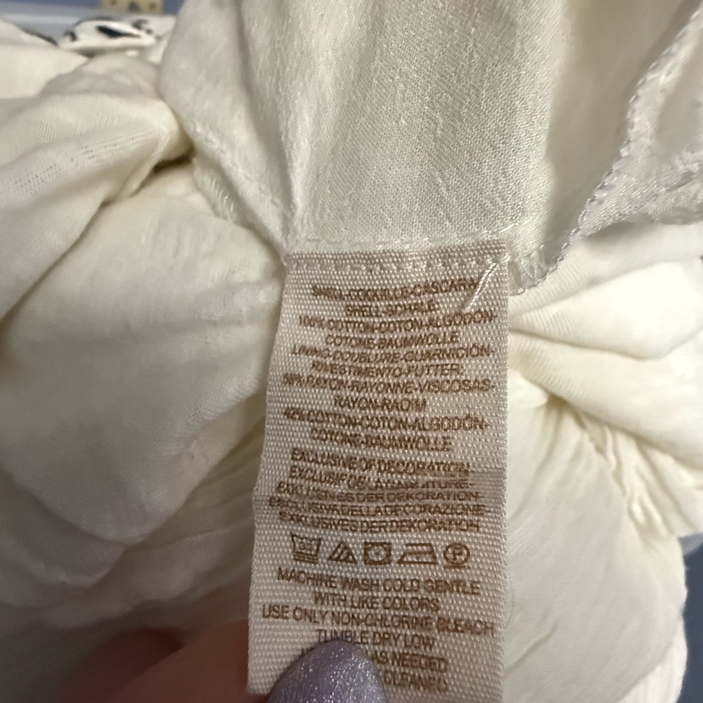 Free People Toosaloosa Meadow Midi Dress Ivory Cotton Gauze Embroidered Boho M - Picture 14 of 15